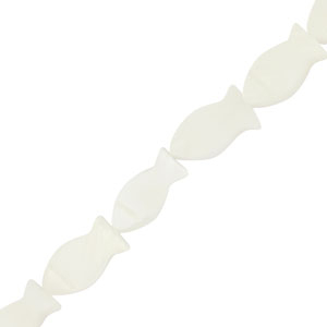 Muschel Perlen Fisch Off white