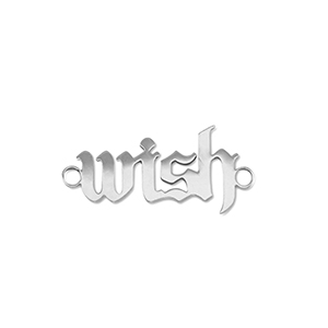 Stainless Steel - Rostfrei Stahl Anh&auml;nger Zwischenst&uuml;ck ''wish'' Silver