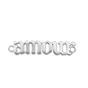 Stainless Steel - Rostfrei Stahl Anh&auml;nger Zwischenst&uuml;ck ''amour'' Silver