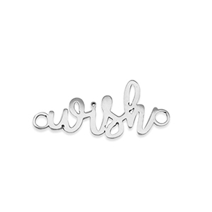 Stainless Steel - Rostfrei Stahl Anh&auml;nger Zwischenst&uuml;ck ''wish'' Silver