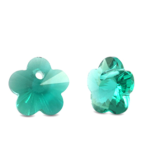 Anh&auml;nger Kristallglas Tropfen Blume Dark Green
