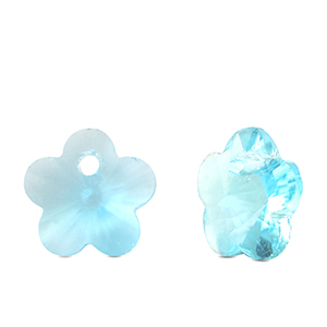 Anh&auml;nger Kristallglas Tropfen Blume Aqua