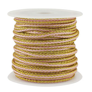 Trendy Kordel geflochten 2.3mm Light pink-gold