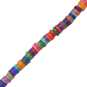 Muschel Perlen Disc Multicolor
