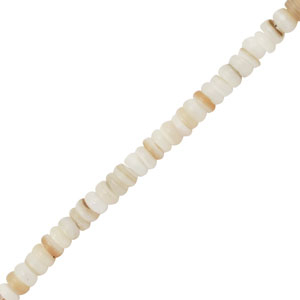Muschel Perlen Disc White-sand brown
