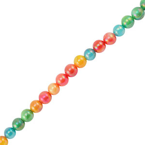 Muschel Perlen Rund Multicolor