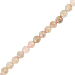 Muschel Perlen Rund Pink-sand brown