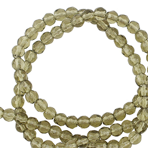 Naturstein Perlen 4mm Facett geschliffen Olive green