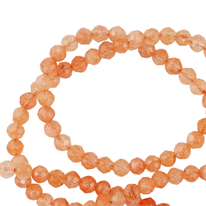 Naturstein Perlen 3mm Facett geschliffen Light orange