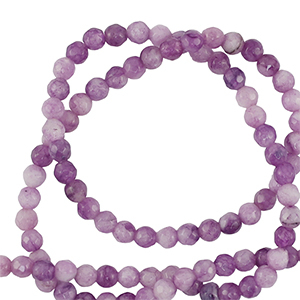 Naturstein Perlen 3mm Facett geschliffen Light purple