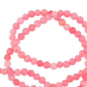 Naturstein Perlen 3mm Facett geschliffen Coral pink