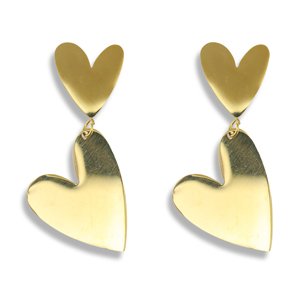 Ohrringe / Ohrstecker aus Stainless Steel - Rostfreiem Stahl Herz Gold