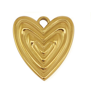 Stainless Steel - Rostfrei Stahl Anh&auml;nger Herz Gold