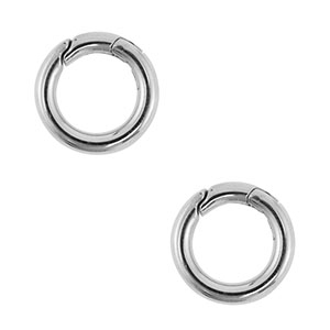 Stainless Steel - Rostfreiem Stahl Schmuckzubeh&ouml;r Karabiner Rund Silver