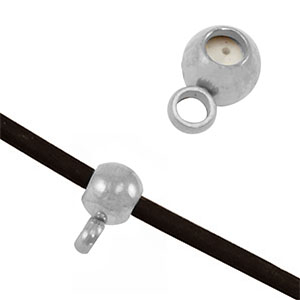 Stainless Steel - Rostfrei Stahl Schmuckzubeh&ouml;r Smart-Stopperperlen mit &Ouml;se Silver