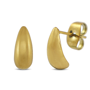 Ohrringe / Ohrstecker aus Stainless Steel - Rostfreiem Stahl Tropfenform Gold