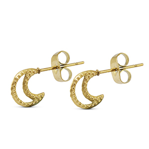Ohrringe / Ohrstecker aus Stainless Steel - Rostfreiem Stahl Mond Gold