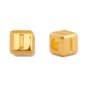 Metall Perlen Buchstabe DQ I Gold (Nickelfrei)
