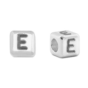 Metall Perlen Buchstabe DQ E Antik silber (Nickelfrei)