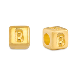 Metall Perlen Buchstabe DQ B Gold (Nickelfrei)