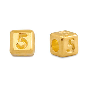 Metall Perlen Buchstabe DQ 5 Gold (Nickelfrei)