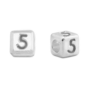 Metall Perlen Buchstabe DQ 5 Antik silber (Nickelfrei)