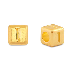 Metall Perlen Buchstabe DQ 1 Gold (Nickelfrei)