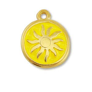 Metall Anh&auml;nger DQ Sonne Gold-yellow (Nickelfrei)