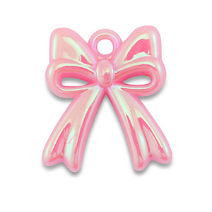 Acryl Anh&auml;nger Schleife Light pink-pearl shine coating