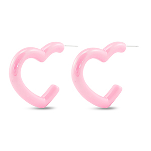 Trendy Ohrringe Herz Light pink-pearl shine coating