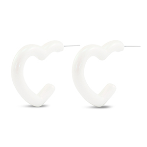 Trendy Ohrringe Herz White-pearl shine coating