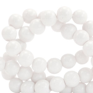 6 mm Glasperlen opaque White