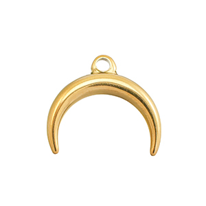 Stainless Steel - Rostfrei Stahl Anh&auml;nger Mond Gold