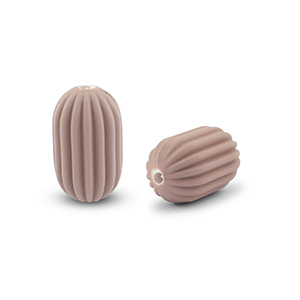Acryl Perlen Oval Taupe brown