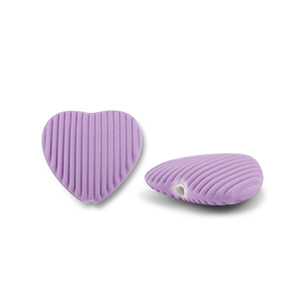 Acryl Perlen Herz Purple