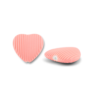 Acryl Perlen Herz Salmon pink