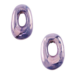 DQ Griechische Keramik Perlen Oval Violet blue
