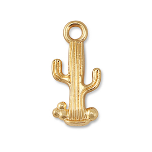 Metall Anh&auml;nger Kaktus Gold