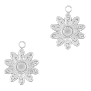 Stainless Steel - Rostfrei Stahl Anh&auml;nger Sonnenblume Silver
