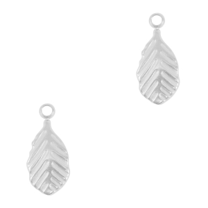 Stainless Steel - Rostfrei Stahl Anh&auml;nger Blatt Silver