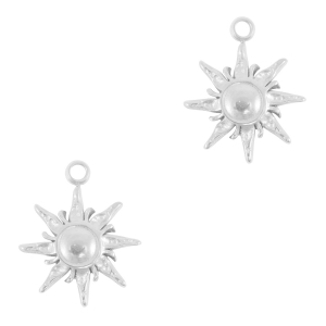 Stainless Steel - Rostfrei Stahl Anh&auml;nger Sonne Silver