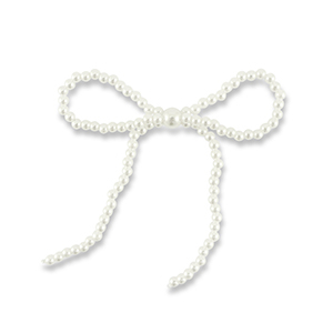 Statement-Anh&auml;nger Perlen Schleife Pearl white