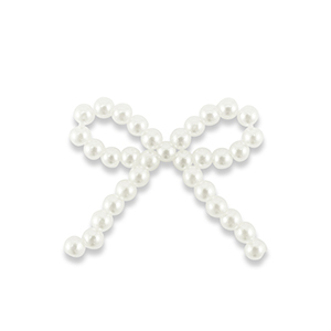 Statement-Anh&auml;nger Perlen Schleife Pearl white