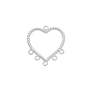 Stainless Steel - Rostfrei Stahl Anh&auml;nger Herz mit 6 Augen Silver