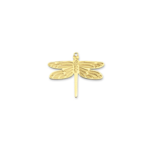Stainless Steel - Rostfrei Stahl Anh&auml;nger Libelle Gold