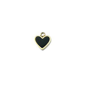 Stainless Steel - Rostfrei Stahl Anh&auml;nger Herz Gold-black