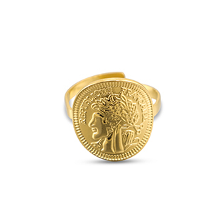 Ringe aus Stainless Steel - Rostfreiem Stahl M&uuml;nze Gold