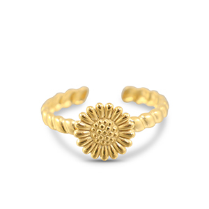 Ringe aus Stainless Steel - Rostfreiem Stahl Blume Gold
