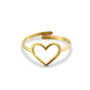 Ringe aus Stainless Steel - Rostfreiem Stahl Herz Gold