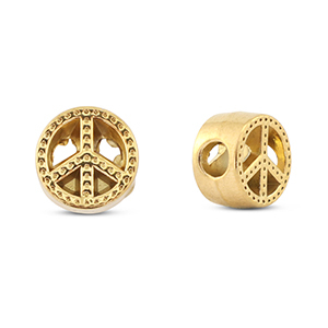 Stainless steel - Rostfrei Stahl Perlen Peace Gold